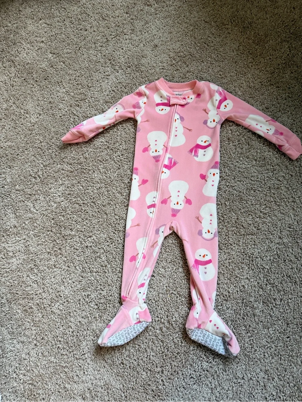 Carter's Pink, Cream & Mint Girls' Footed Pajama Trio